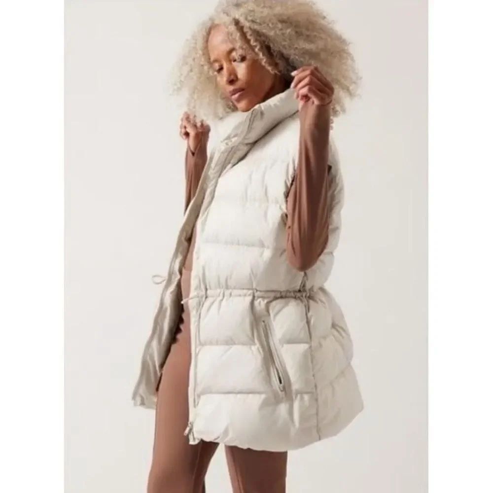 Athleta | Tan Cascade Down Vest Size XXS
